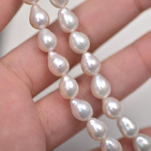 Perles d'eau douce blanches en forme de baroque, 6-7 mm, en forme de goutte, en vrac, DIY, semi-finies, couleur naturelle - Product Image 3