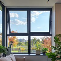 Fenêtres à auvents verticaux modernes Beigeman, cadre en alliage d'aluminium, double vitrage trempé, moustiquaire en acier inoxydable, isolation thermique