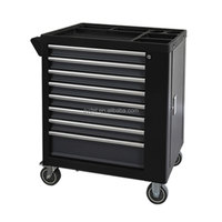 Carrito de Herramientas Rodante de 7 Cajones Estilo Europeo-Americano, Juego Completo de 116 Piezas, Gabinete de Herramientas Resistente con Superficie de ABS para Taller