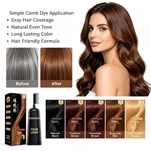 Champoo Tinte Permanente para el Cabello a Base de Hierbas Naturales ChuYan, Sin Amoníaco, con Aplicador de Peine, Color al por Mayor, Marca Privada - Product Image 1