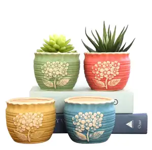 Pots ronds de plantes succulentes en glaçure Antique, ornement créatif pour la maison, offre spéciale