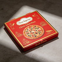 Boîtes à pizza rouges personnalisées de qualité supérieure, imprimées, imperméables, en carton ondulé robuste, pour l'emballage alimentaire