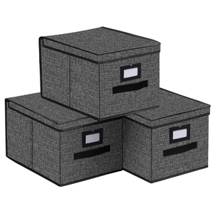 Hộp đựng đồ gấp gọn bằng vải, hộp đựng chăn mền, hộp đựng quần áo, hộp đựng đồ dạng khối có nắp, gói 3 cái - Product Image 1