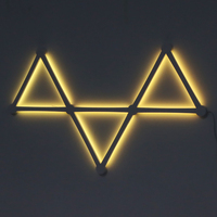 Lampe murale LED RGB intelligente avec application WIFI, assemblage libre, lumière d'ambiance ABS, veilleuse rythmique musicale, rétroéclairage TV, décoration pour chambre et salle de jeux