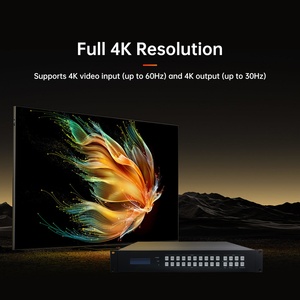 สวิตช์เมทริกซ์แบบไร้รอยต่อ 2K อินพุต/เอาต์พุต 16x16 สำหรับต่อวิดีโอวอลล์ รองรับเสียง 3.5 มม. โครงสร้างโลหะ ติดตั้งบนแร็คได้ - Product Image 4