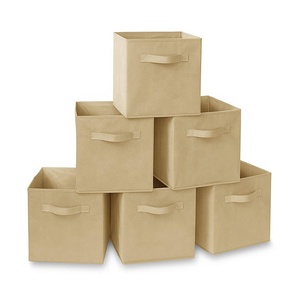 Juego de contenedores para niños, <span class=keywords><strong>caja</strong></span> de almacenamiento de tela plegable con logotipo personalizado, organizador de ropa cuadrado, <span class=keywords><strong>30x30</strong></span>, venta al por mayor - Product Image 1