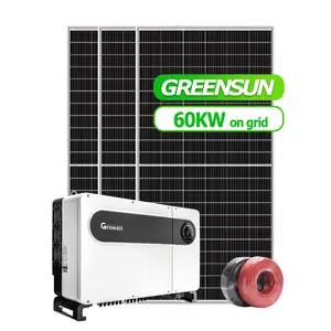 Izgara üzerinde 40kw 50kw 80kw ticari güneş enerjisi enerji sistemi 60Kw bağlı ızgara güneş jeneratör güneş üzerinde ızgara sistemi