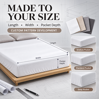 Ensemble de literie sur mesure brodé 100% coton, 3 pièces, drap-housse extra profond, ensemble de taies d'oreiller pour la maison, l'appartement, l'hôtel