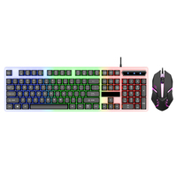 Fabrika Toptan Satış OEM Yeni Tam Boy LED USB Oyun Klavyesi Mouse Seti Gökkuşağı Aydınlatmalı