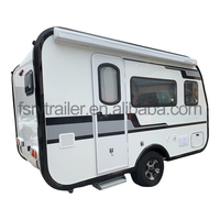 Caravane mobile miniature moderne pour 2 personnes, en aluminium, pour le camping en plein air, avec deux essieux, pour la famille