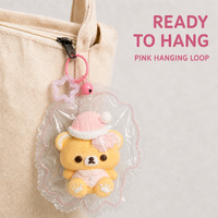 Porte-clés Ours Crème Mignon Moelleux Anti-stress Breloque de Sac Vente en Gros Emballage Personnalisé