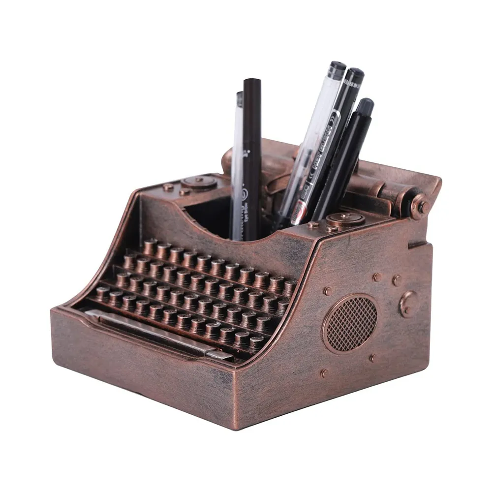 بولي الراتنج خمر آلة كاتبة القلم حامل القلم الرصاص مكتب منظم سطح المكتب