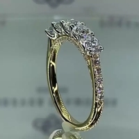 Frauenringe Schmuck Exquisites Design Muti Row Gold beschichtung Runde CZ Verlobung sring Frauen