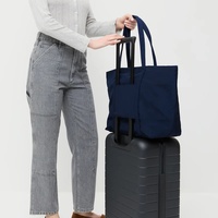 Sac fourre-tout en toile de coton recyclé réutilisable de qualité supérieure, avec poignées en corde, style tendance, matériau épais, logo personnalisé pour le shopping/cadeaux