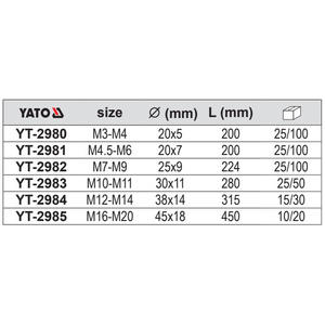 Llave de macho y tuerca E-Er-Tuo M3-M8, mango ajustable de aleación YT-2980 - Product Image 2