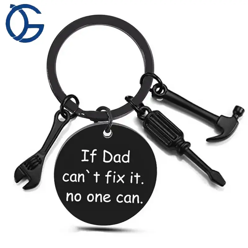 If Dad Can't Fit It No One Can Fathers Day Best Special Men Gifts Sublimation Souvenir Metal Keychain Keyring For Dad