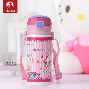 Botella de Agua Aislada con Diseño de Dibujos Animados Tomic, 350 ml, Tapa Abatible, Vaso para Niños y Estudiantes, Portátil para Uso Escolar - Product Image 3