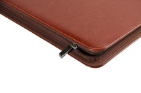 Porte-documents en cuir PU vegan avec fermeture éclair, personnalisable avec logo, pour bureau et affaires