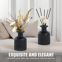 Bouteille diffuseur en verre vide rechargeable de 150 ml/5 oz, estampillée or, pour huiles essentielles, avec bâtonnets diffuseurs d'aromathérapie DIY