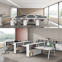 Postes de travail de bureau ergonomiques et modernes, modulaires, bureaux pour 4 à 6 personnes, postes de travail ouverts pour employés, mobilier de bureau