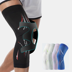 Genouillères de compression longues respirantes avec conception de fosa popliteale, absorption des chocs, protection anti-collision pour le sport - Product Image 1