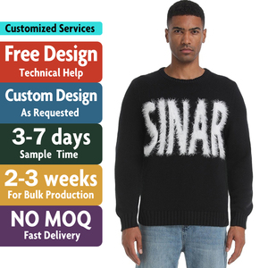 <span class=keywords><strong>Pull</strong></span> personnalisé pour homme avec logo – Fabricant de pulls décontractés en coton tricoté – Chandail d'hiver à col rond – Tricot sur mesure pour homme - Product Image 2