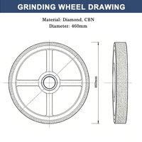 Roue à émeril électroplaquée au diamant 460 mm, roue de polissage CBN pour machine à décortiquer le riz Buhler