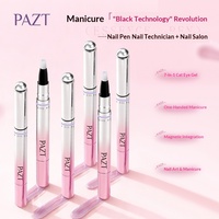 PAZT 2026 Nouveau Stylo Gel Multicolore pour Nail Art 6-en-1 : Vernis Gel Effet Œil de Chat, Base Coat, Top Coat Non-Abîmant et Constructeur pour Salon de Manucure