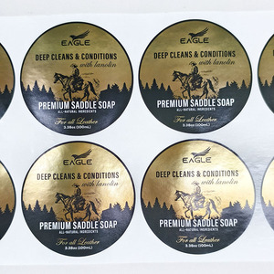 Tùy chỉnh in ấn Glossy Bạc Pet dính nhãn sang trọng không thấm nước Vinyl lá dập Vòng Sticker - Product Image 4