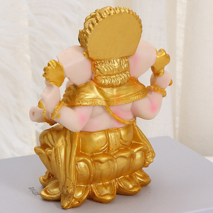 Statua Feng Shui in Resina del Dio Indù Ganesha Statua Dio Elefante Thailandese Scultura Dio della Ricchezza Ornamento Buddha Indiano Regalo Festivo - Product Image 2