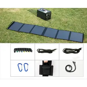 Portable 60W Solar Panel Bag High Efficiency Foldable Mono Dual USB Solar Panels 60w 5V 12V 18V Black Flexible Solar Panels