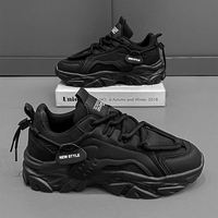 Chaussures décontractées noires pour hommes, dernière conception, logo personnalisé, directement de l'usine, avec semelle rehaussée et maille épaisse, style classique haut de gamme