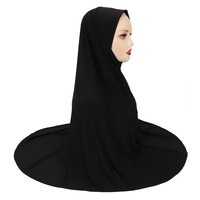 Hijab turban malaisien instantané de couleur unie pour dames musulmanes casquettes intérieures élastiques à double couche sous les chapeaux de fond de bonnet d'écharpe