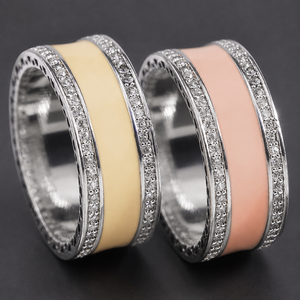 Anello con Cuore Inciso e Smalto Pavé per Donne, Elegante Gioiello da Dito alla Moda - Product Image 5