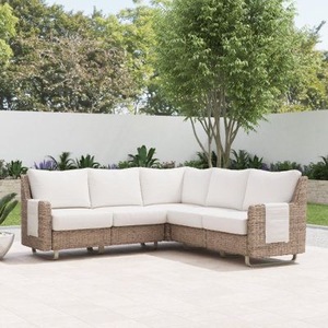 Barato de alta calidad cómodo impermeable muebles al aire libre jardín Patio mimbre sofá de mimbre con cojines suaves - Product Image 1