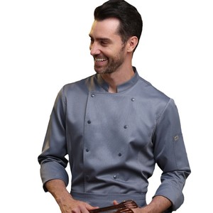 Ropa de trabajo de <span class=keywords><strong>cocina</strong></span> de otoño e invierno, uniformes de trabajo de Chef de restaurante de doble botonadura, ropa de trabajo de Chef de Hotel de manga larga, venta al por mayor - Product Image 4