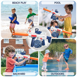 Pistolet à eau électrique automatique puissant de grande capacité pour enfants garçons, jouet de tir en plein air pour la plage d'été, en plastique ABS, vente en gros - Product Image 5