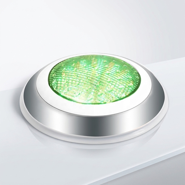 12V IP68 Rated Surface Mounted Stainless Steel RGB LED Pool Lamp with Remote Control High CRI 95 Dimmable for Swimming Pool