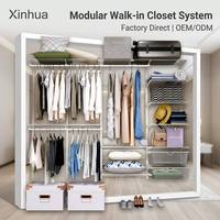 Système d'organisation de placard modulaire mural réglable, étagères de rangement en fil métallique pour vêtements, pour chambre à coucher
