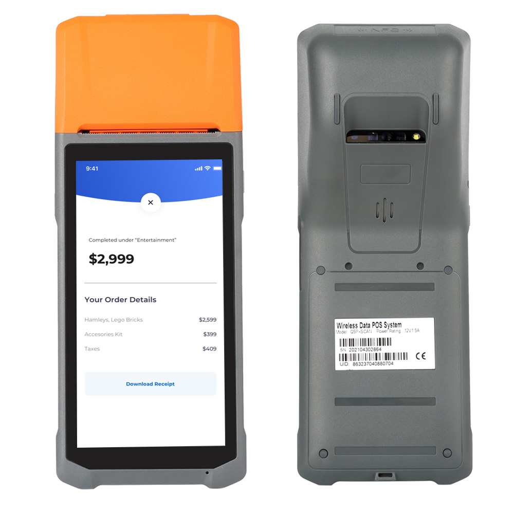 Machine de facturation de dispositif de paiement portable de point de vente Mobile robuste avec imprimante de 58mm pour l'entrepôt/magasin de détail