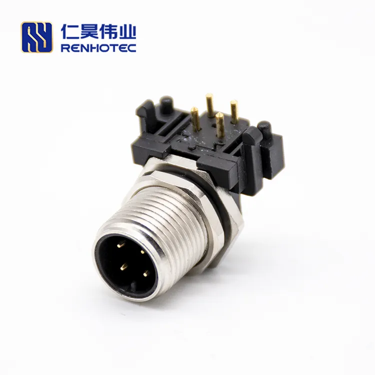 M12 4pin 5 Pin 8pin Female Panel Mount Wire A Code A-code Dcoding Rear Brad von Molex 90 Degree Assembly Waterproof Connector