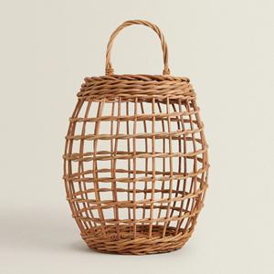 Panier suspendu en rotin naturel au design élégant, panier de rangement rond en rotin pour la décoration de la maison - Product Image 2