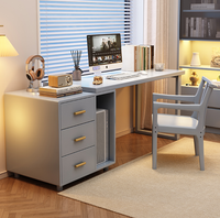 Bureau d'ordinateur en bois massif avec tiroirs et rangement pour tour PC, table d'étude réversible pour bureau à domicile, vente en gros pour chambre et appartement