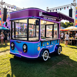 Chariot alimentaire électrique ZOWN homologué CE, chariot à snacks mobile, corps en acier inoxydable, couleur personnalisée, véhicule de vente de café et de crème glacée en plein air - Product Image 1