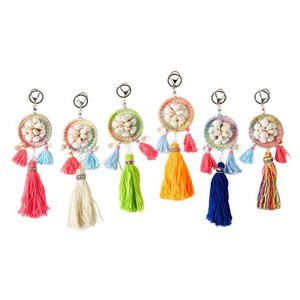 Portachiavi con nappa, ciondolo con perline colorate a forma di conchiglia, stile boho, per borsa o portachiavi, scatola da 360 pezzi - Product Image 1