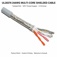 Câble blindé multiconducteur torsadé UL20276 24AWG avec gaine PVC 300V, 2-16 conducteurs, blindage feuille et tresse, pour chaîne de guidage et bras robotisé, certifié CE, direct usine