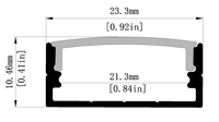 Profilé d'extrusion en alliage d'aluminium 6063-T5 carré LED 23*11mm pour bandes LED décoratives, service de découpe