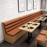 Banquette de restaurant moderne et personnalisée avec structure en bois durable pour centre commercial, restauration rapide et hot pot