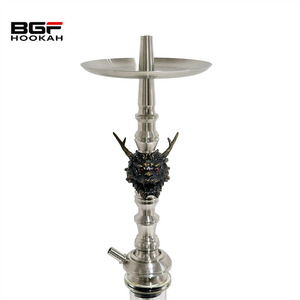Venta al por mayor diseño único buena calidad 63CM <span class=keywords><strong>Maklaud</strong></span> Hookah plata Shisha fumar Set Hookah sin botella - Product Image 3
