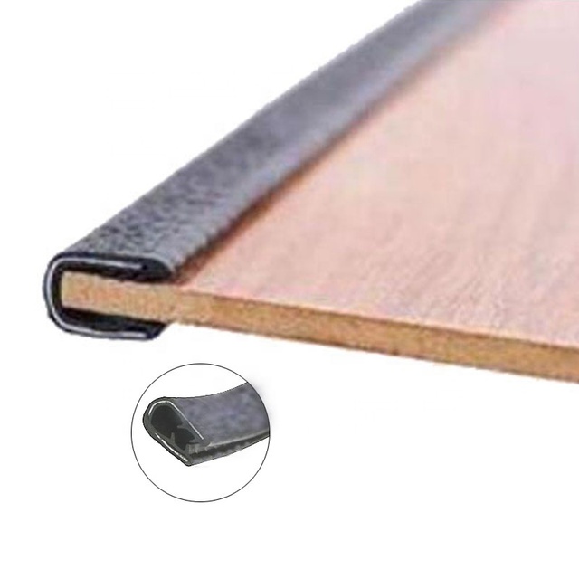 PVC Rubber Protector U Shaped Table Edging Trim for Aluminum Desk Edge